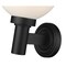 Z-Lite Laurent Outdoor Wall, 1-Light, 8 In.W x 9 In.L x 12.5 In.H, Black/Opal 597M-BK - alternate 5